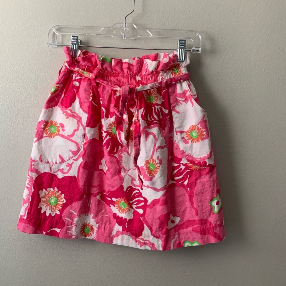 Lilly Pulitzer Pink Floral Mini Skirt